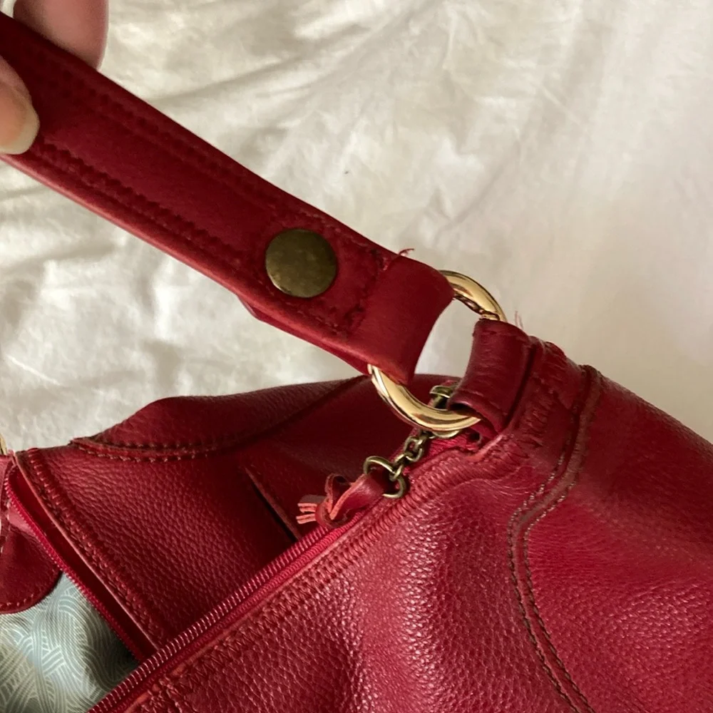 The Sak Red Leather Shoulder Bag - Picture 9 of 12